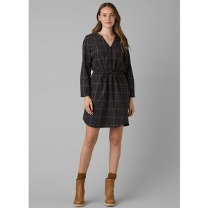 Prana Loop to Pines flannel dress - Charcoal
